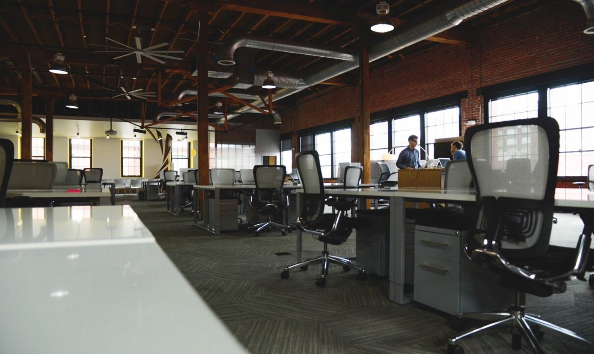 A clean office space with an open office concept
