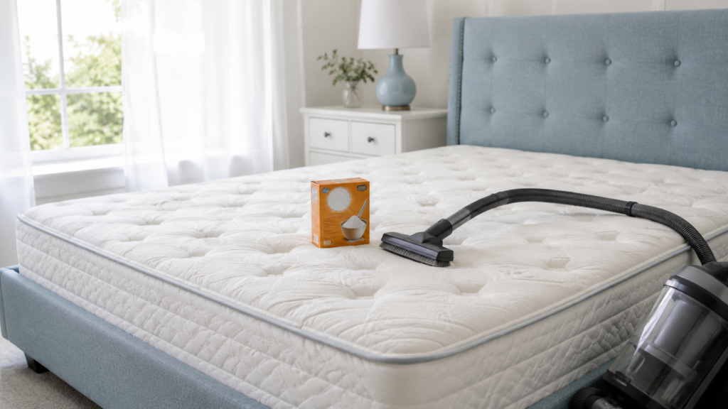 how to clean a mattress at home with baking soda and a vacuum